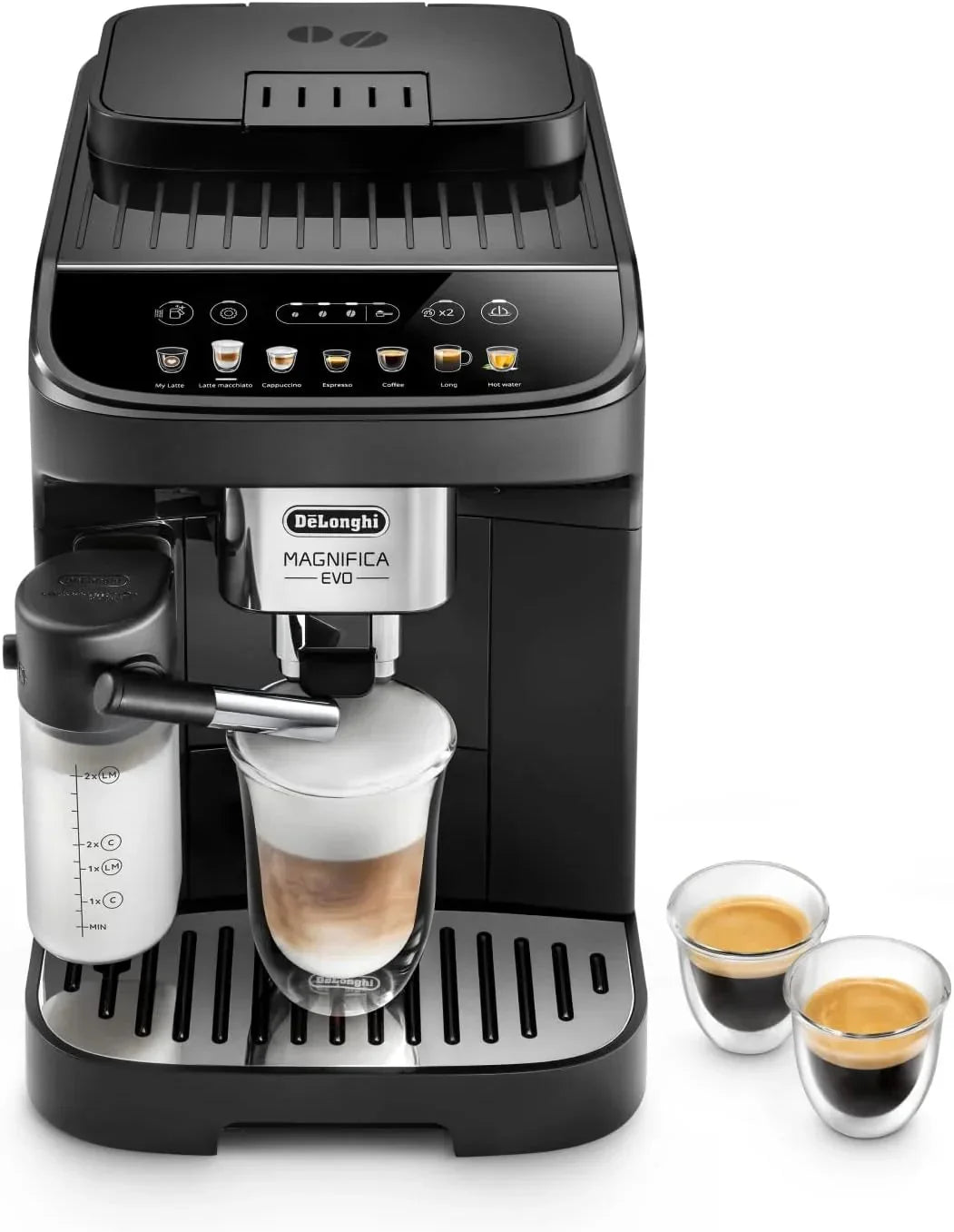 De'Longhi Magnifica Evo ECAM 292.81.B Kaffeevollautomat mit LatteCrema Milchsystem, 7 Direktwahltasten für Cappuccino, Espresso und weitere