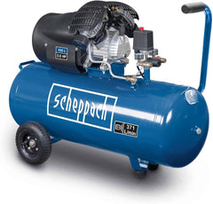 Scheppach Druckluft Kompressor HC120DC ölgeschmiert und langlebig 2200W Leistung 100L Kessel max. 10bar Druck 371L Ansaugleistung mit Fahrvorrichtung,