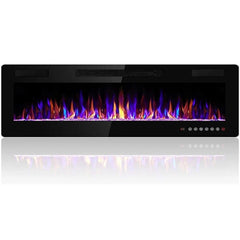 30-72 Inch Ultra-Thin Electric Fireplace, Linear Recessed Wall Mounted Fireplace with Remote Control