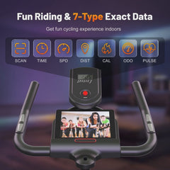ANCHEER Exercise Bike for Home,Heavy Duty Indoor Stationary Bike with Comfortable Seat Cushion,300lbs Max Weight Capacity,Home Gym Cardio Workout...