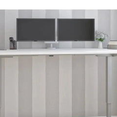 Bestar Upstand 76.2 cm x 182.9 cm (30 in. x 72 in.) Height Adjustable Desk with Dual Monitor Arm
