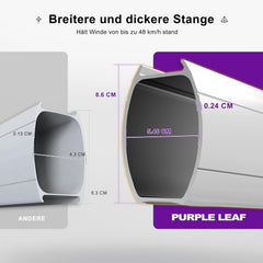 PURPLE LEAF Sonnenschirm 300 x 300 cm mit Schirmständer Ampelschirm Groß 360°Rotation Gartenschirm mit Kurbel, Marktschirm XXL Sonnenschutz UV50+,