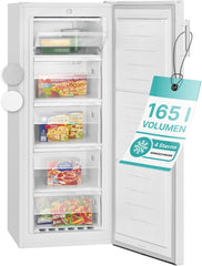 Bomann großer Gefrierschrank freistehend | 165 Liter Nutzinhalt für Lebensmittel | 5 Schubladen | Freezer Eisschrank Froster | wechselbarer
