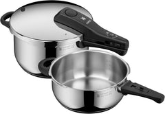 WMF Perfect One Pot Schnellkochtopf Induktion Set 2-teilig, Dampfkochtopf 4,5l, 3l, großes Kochsignal, 2 Kochstufen, abnehmbarer Deckelgriff, für alle