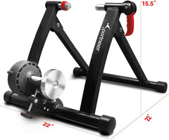 Bike Trainer Stand Indoor Riding - Sportneer Magnetic Stationary Bicycle Exercise Stand with Noise Reduction Wheel, 6 Resistance Adjustable