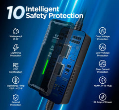 Level 2 & Level 1 EV Charger, 16Amp 110-240V Portable J1772 Electric Car Charger with Adjustable Amp Delayed Timer 25ft Long Cord