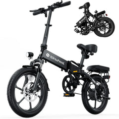 Electric Bike for Adults 500W Motor, 20 mph Folding Ebike, 14"/16"/20" Adults Electric Bicycles with Smart Uphill, 280.8Wh Battery, 25 Miles PAS Range, Mini E Bikes for Adults and Teens-isinwheel
