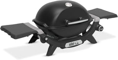 Weber Q 1200N Gasgrill mit Seitentischen/leichter Grill für Camping, Terrassen & Balkone mit Hochleistungsbrenner, porzellanemaillierten Gussrosten &
