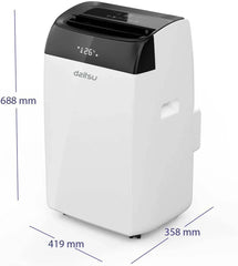 Daitsu - Aire Acondicionado Portátil Frío,Calor, Deshumidificador y Ventilador | 4 en 1 | Alisios Premium APD12FCX | Compacto y Silencioso | Mando a