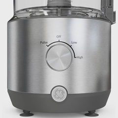 GE 550-Watt 12-Cup Food Processor with Accessories and Stainless Steel Blades, Stainless Steel