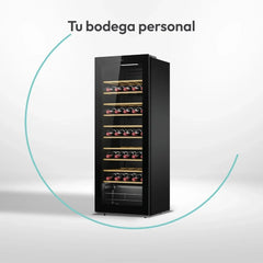 Candy DiVino CWC058, Vinoteca, 58 Botellas, WiFi, App hOn, Puerta Reversible, 10 Baldas, Tratamiento Anti-UV, Compresor Antivibraciones, Iluminación
