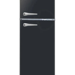 Frigidaire 7.5 cu ft Black Retro Top Mount Refrigerator with Classic Chrome Handle