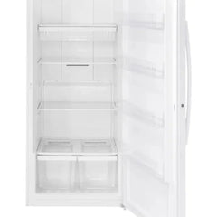 GE 21.3 cu. ft. White Upright Freezer with Exterior Adjustable Temperature Control