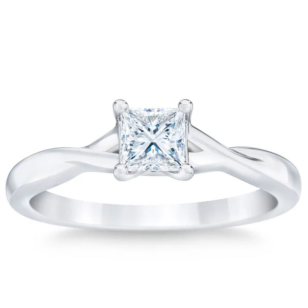 Princess Cut Diamond Solitaire Ring (0.50 ct)